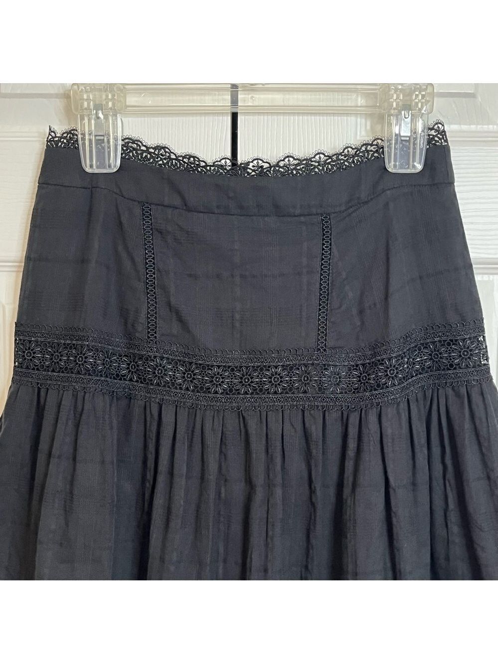 Free People Endless Rose Black Lace Mini Skirt Medium - Picture 4 of 11